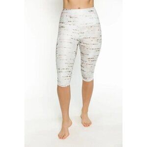 Inner Fire Birch Tree Recycled Polyester Sporty Capri Leggings NWT Womens L
